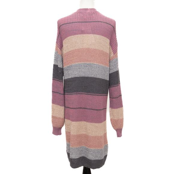 Saltwater Luxe Cocoa Striped Long Cardigan Size Large - Picture 3 of 8